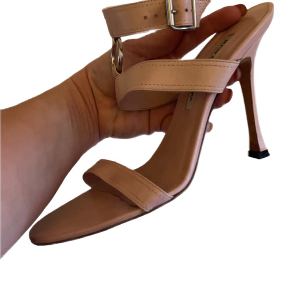 Manolo Blahnik Blush Strappy Heels - Picture 1 of 5